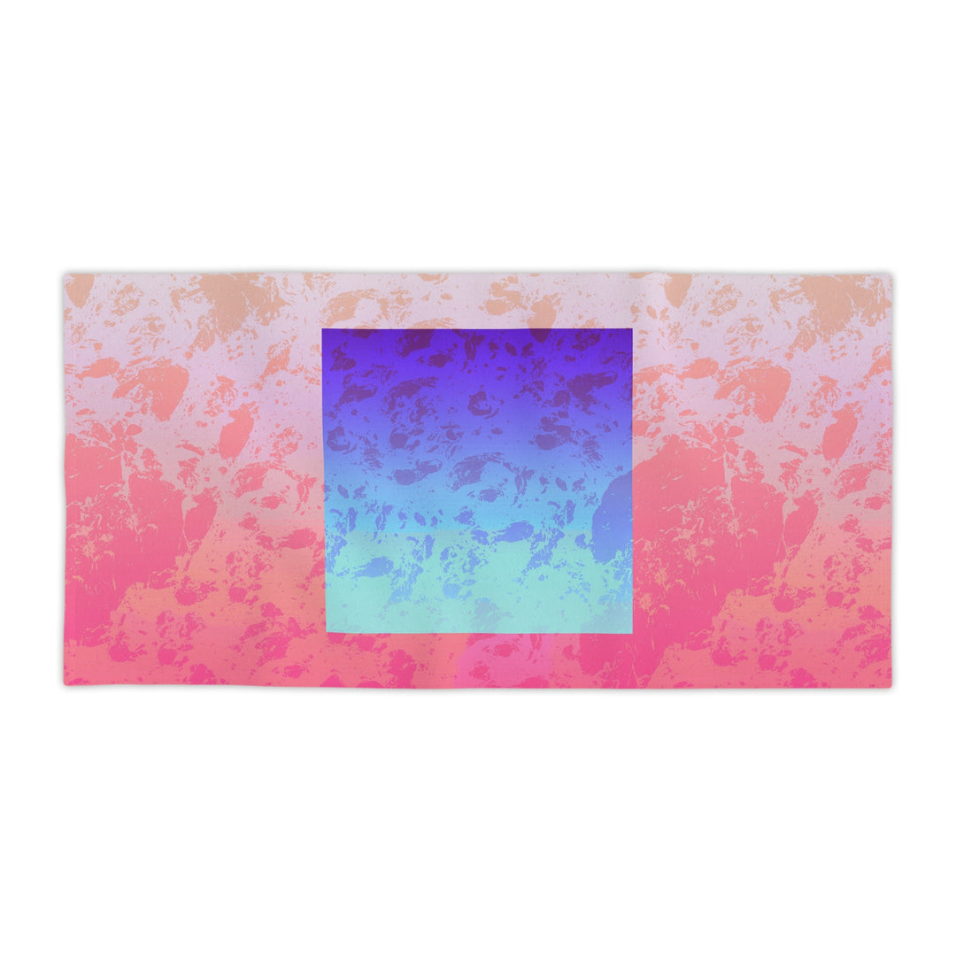 Vibrant Coral Geometric Beach Towel | Solenriz - Rizzlly