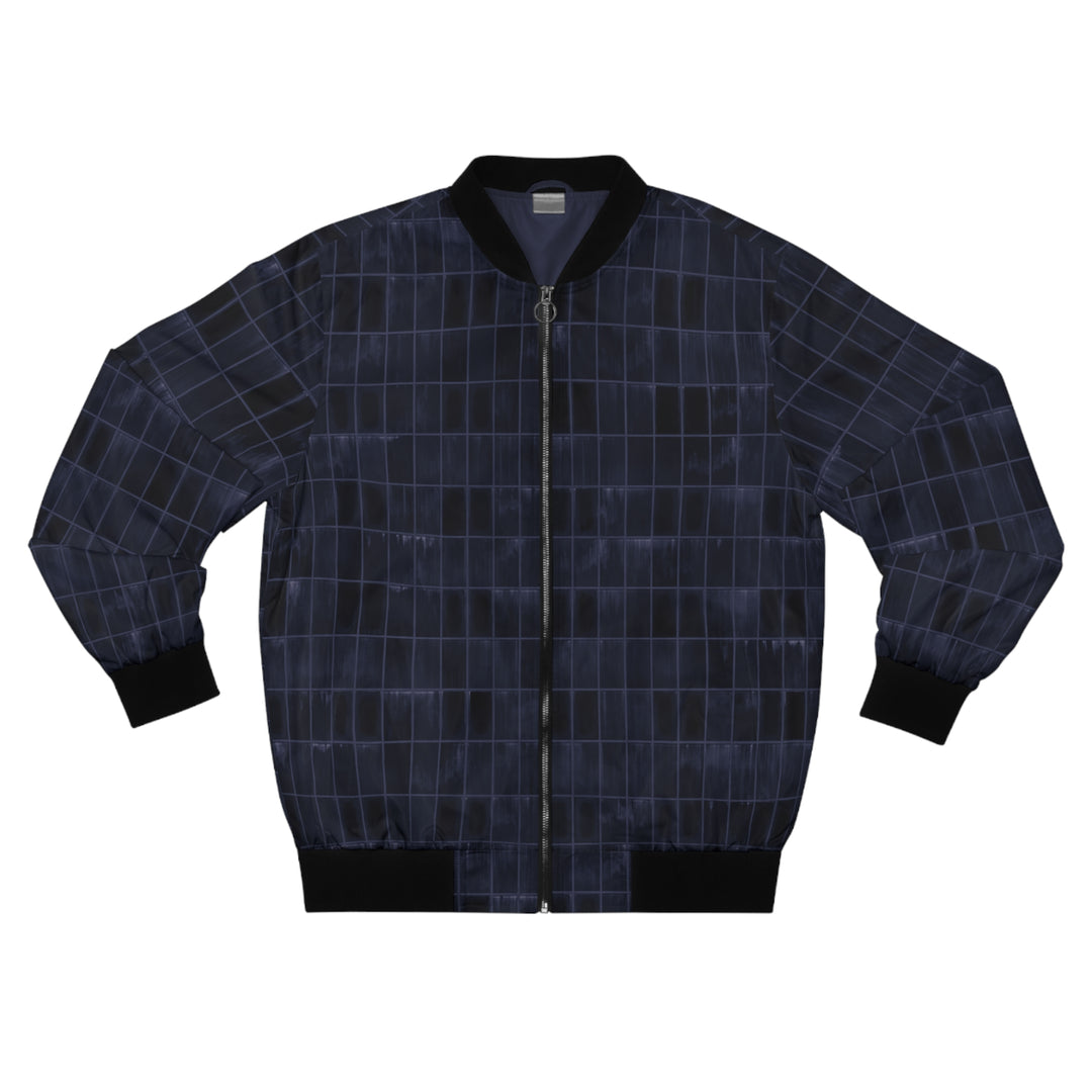 Midnight Grid Men's Bomber Jacket | Solenriz - Rizzlly