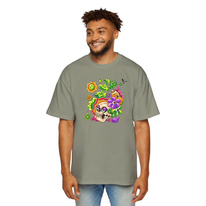 Skull & Floral Oversized Tee