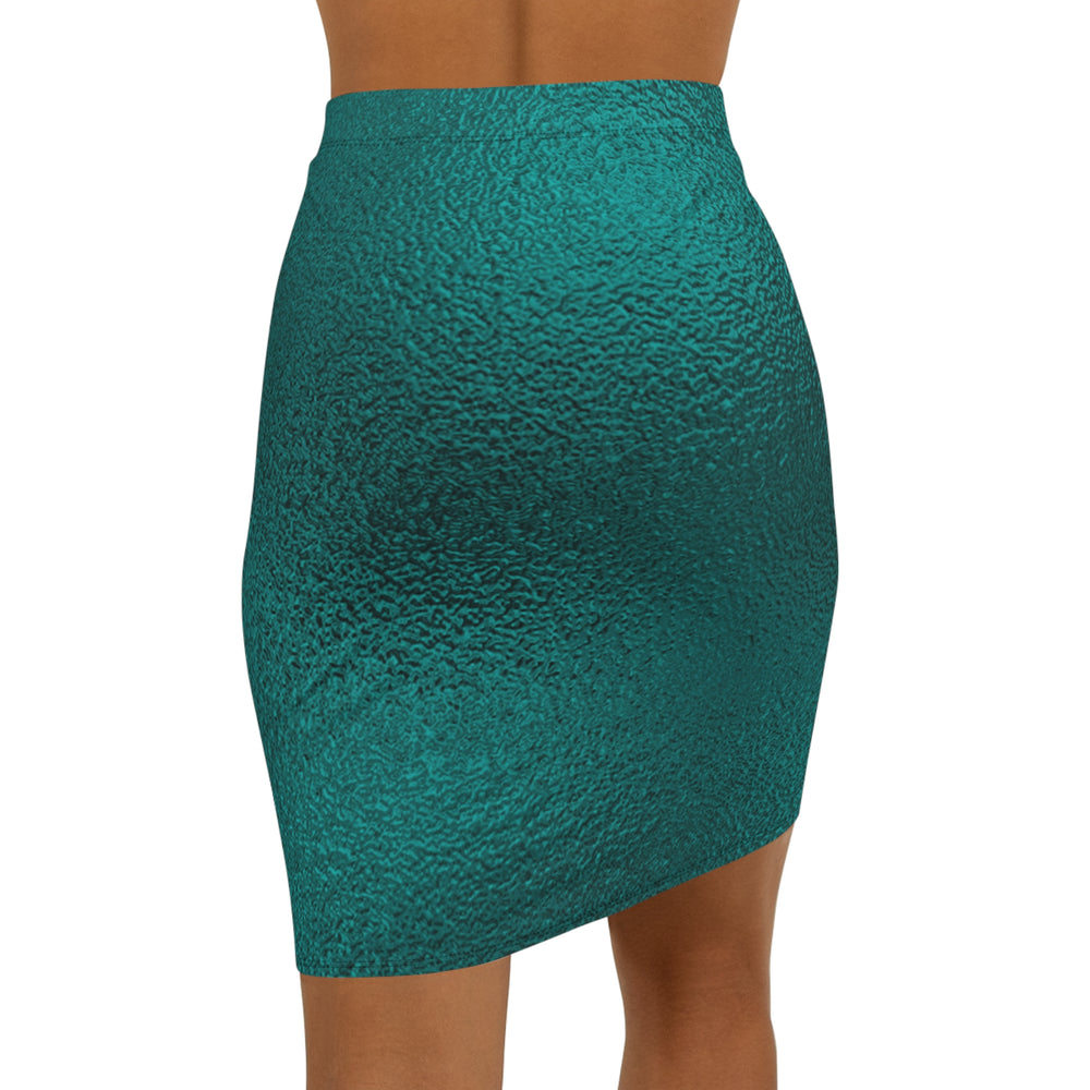 Teal Textured Pencil Skirt | Solenriz - Rizzlly