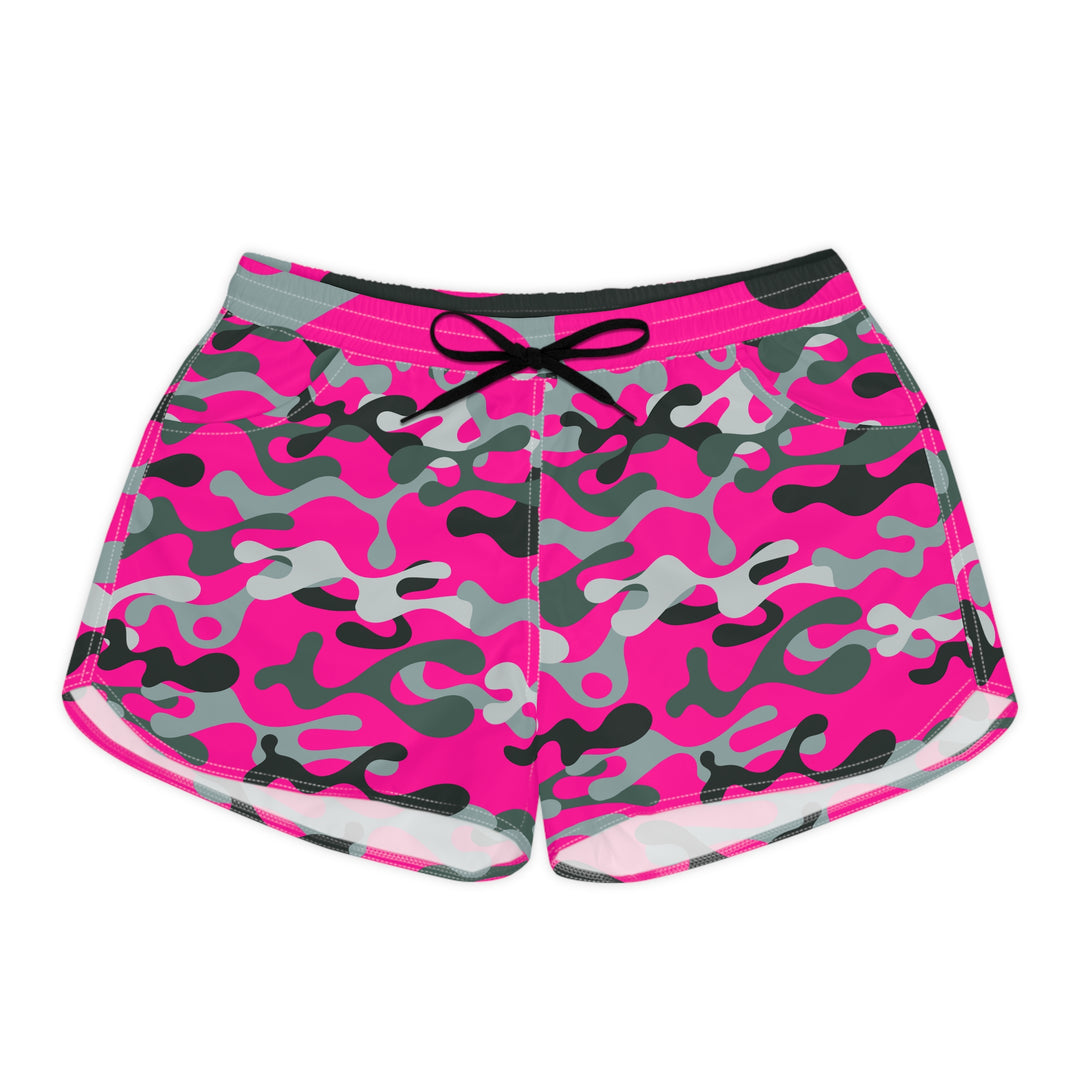 Vibrant Pink Camo Casual Shorts | Solenriz - Rizzlly