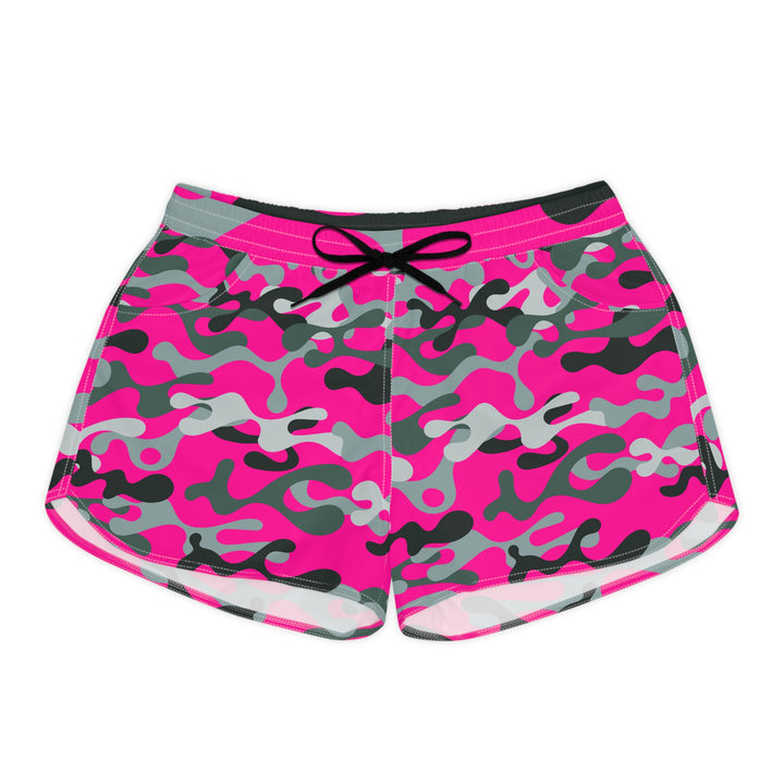 Vibrant Pink Camo Casual Shorts | Solenriz - Rizzlly