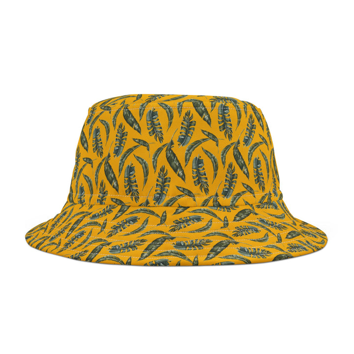 Tropical Leaf Bucket Hat - Bright Yellow Summer Accessory - Rizzlly