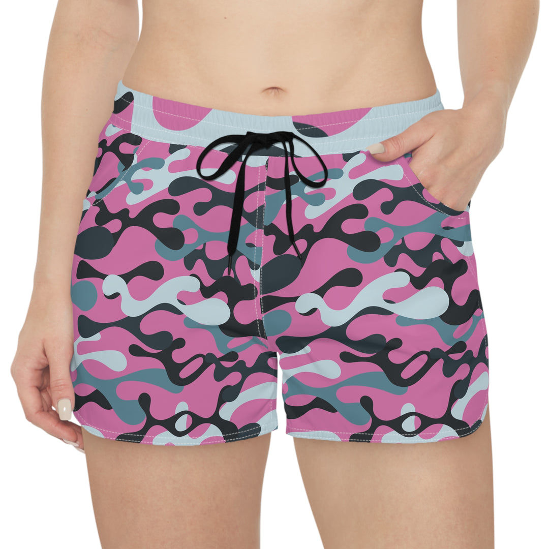 Grey Pink Camo Casual Shorts | Solenriz - Rizzlly
