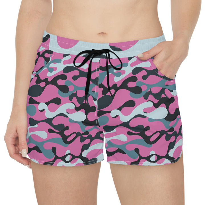 Grey Pink Camo Casual Shorts | Solenriz - Rizzlly