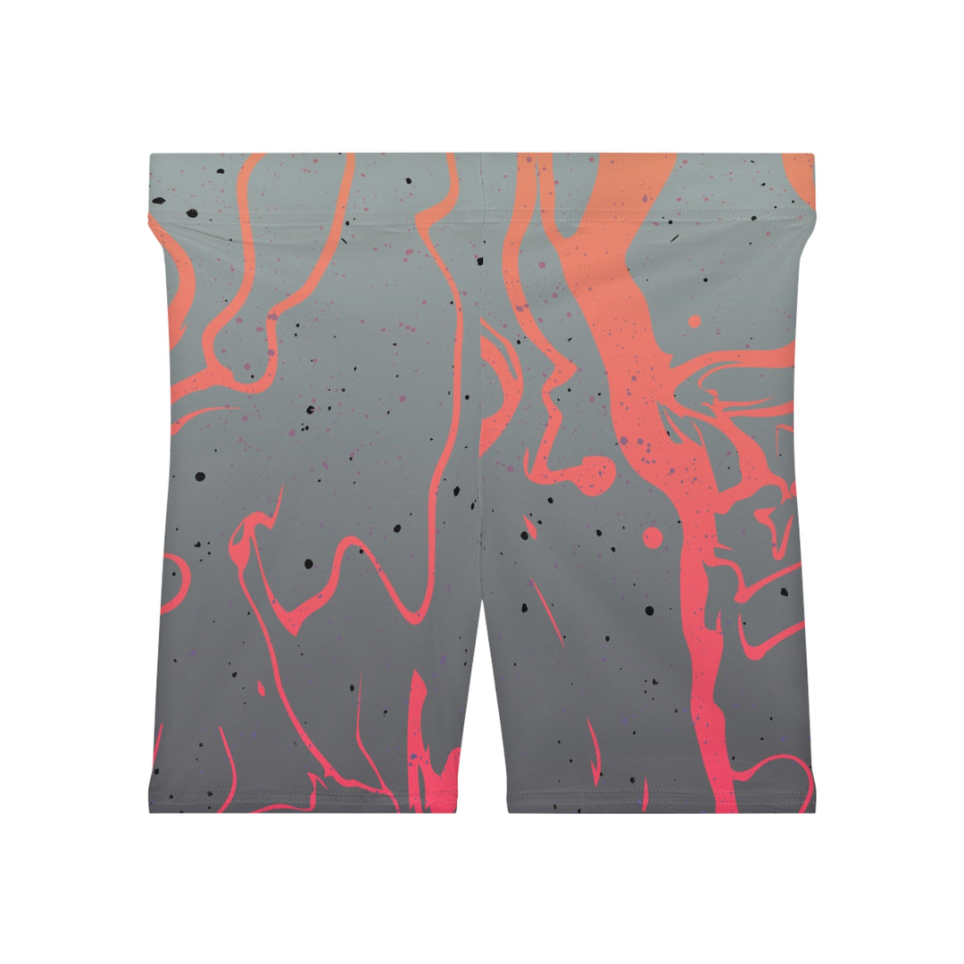 Grey Orange Mirage Biker Shorts | Solenriz - Rizzlly