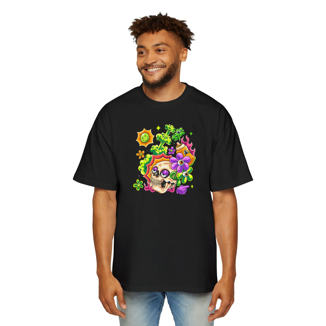 Skull & Floral Oversized Tee