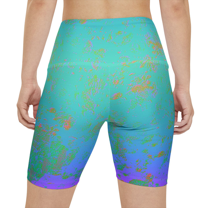 Vibrant Mirage Teal Workout Shorts | Solenriz - Rizzlly