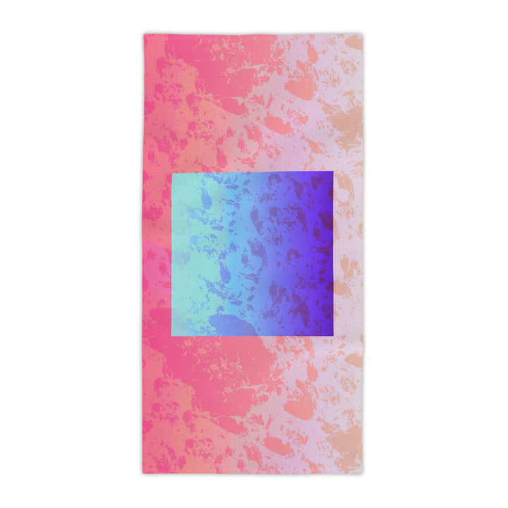 Vibrant Coral Geometric Beach Towel | Solenriz - Rizzlly