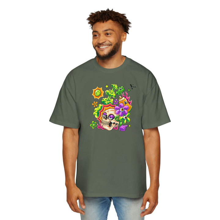 Skull & Floral Oversized Tee