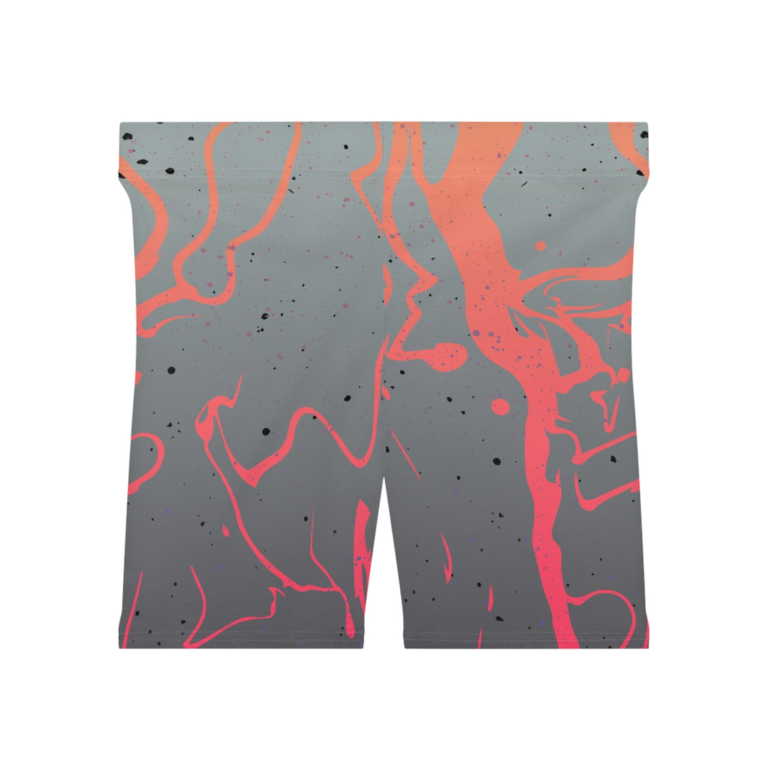 Grey Orange Mirage Biker Shorts | Solenriz - Rizzlly