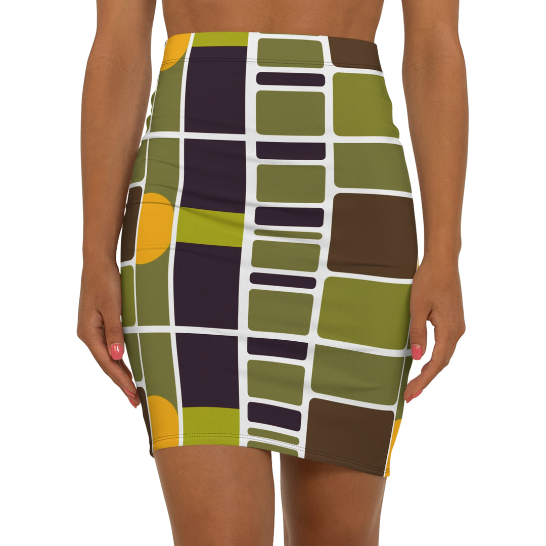Olive Green Mid-Waist Pencil Skirt | Solenriz - Rizzlly