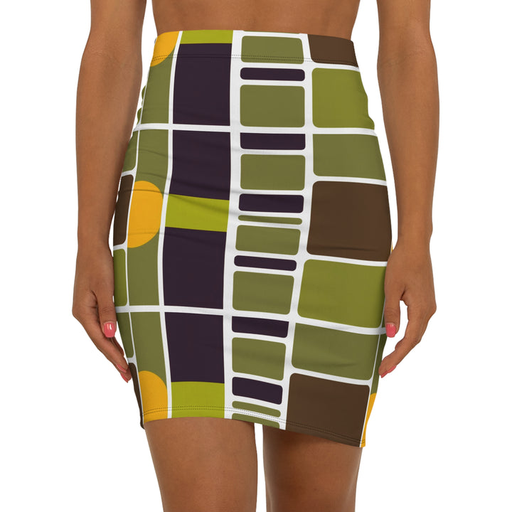 Olive Green Mid-Waist Pencil Skirt | Solenriz - Rizzlly