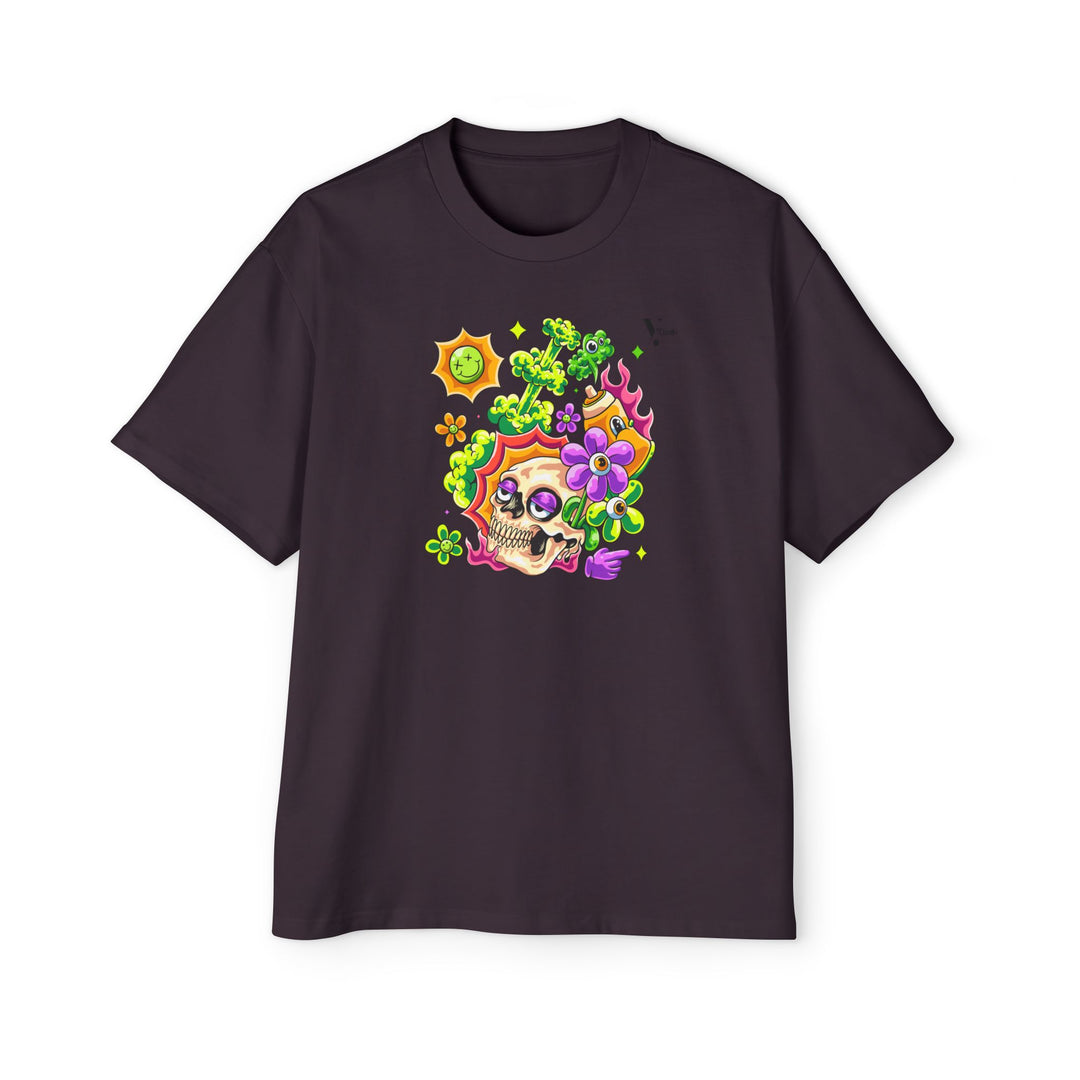Skull & Floral Oversized Tee