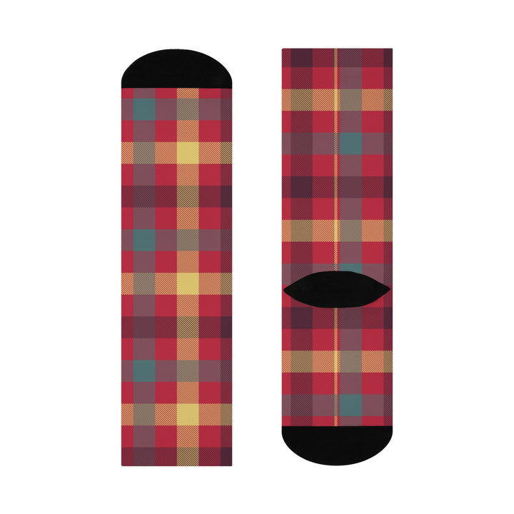 Red Checked Crew Socks | Solenriz - Rizzlly