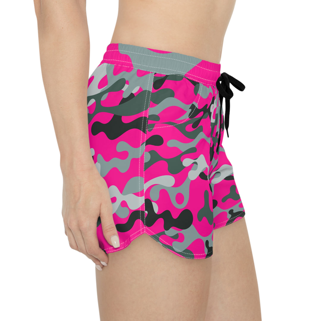 Vibrant Pink Camo Casual Shorts | Solenriz - Rizzlly