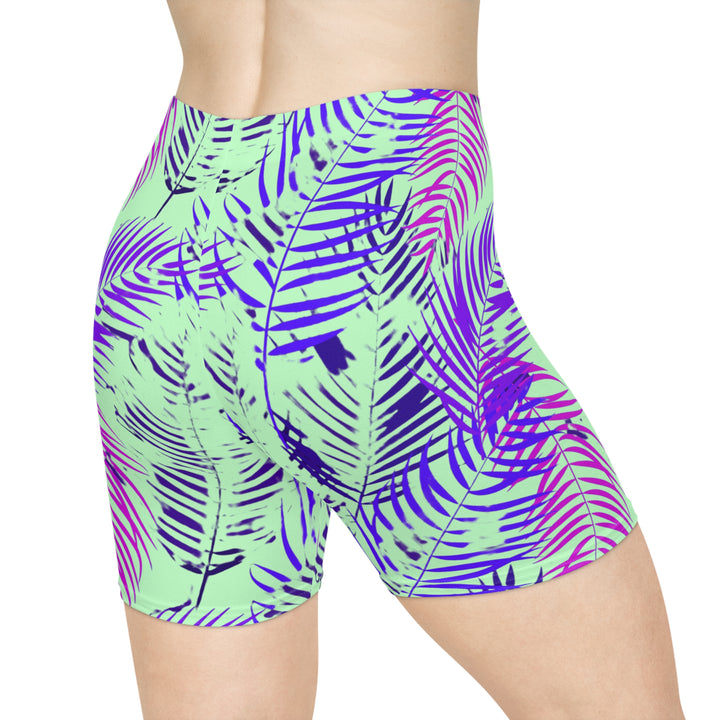 Tropical Aqua Vibe Biker Shorts | Solenriz - Rizzlly
