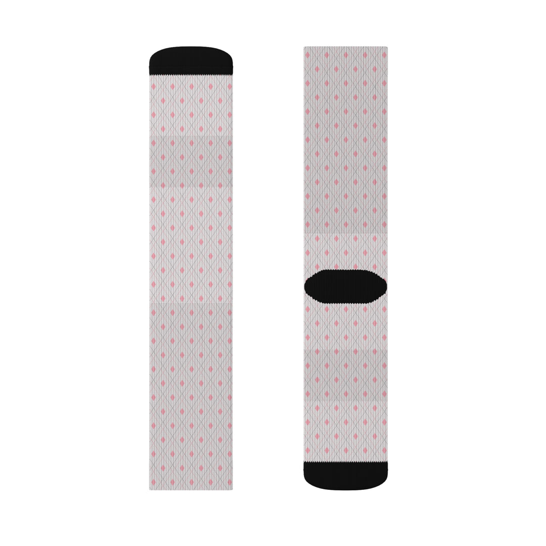 Grey Pink Tartan Socks | Solenriz - Rizzlly
