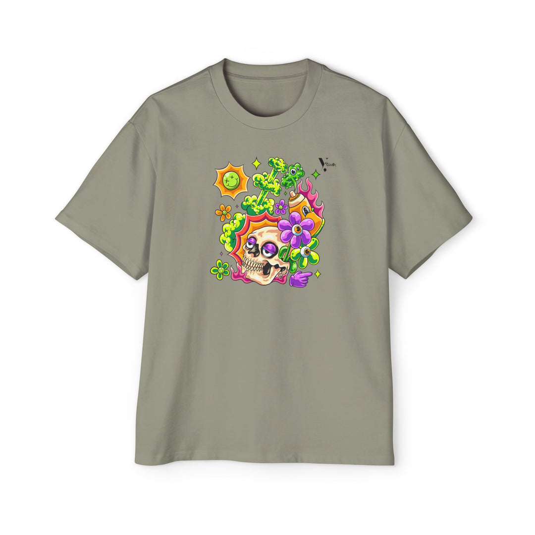 Skull & Floral Oversized Tee