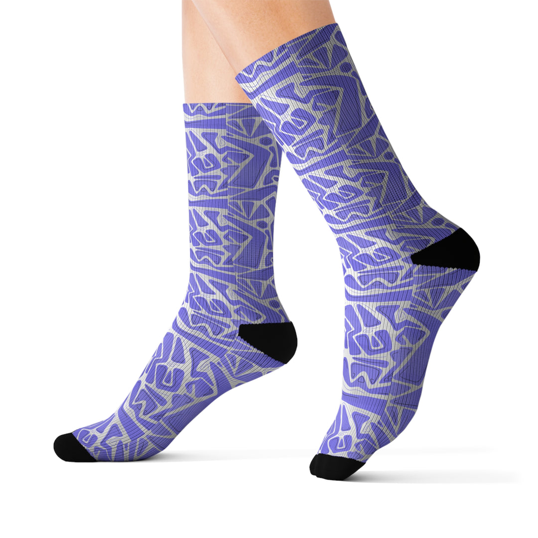 Stylish Purple Graphic Socks | Trendy Design for Everyday Comfort - Rizzlly