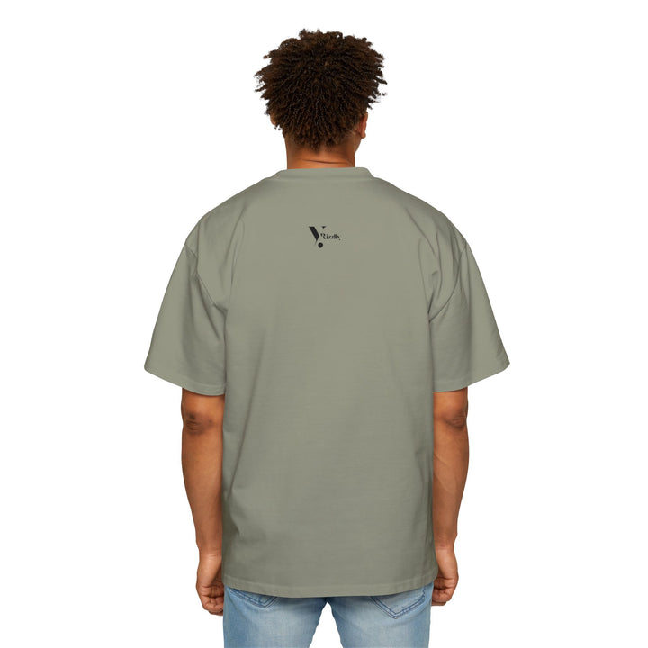 Men's Heavy Oversized Tee - Skull & Floral Design T-Shirt - Rizzlly