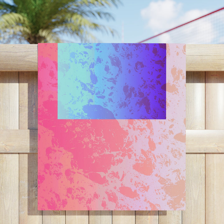 Vibrant Coral Geometric Beach Towel | Solenriz - Rizzlly