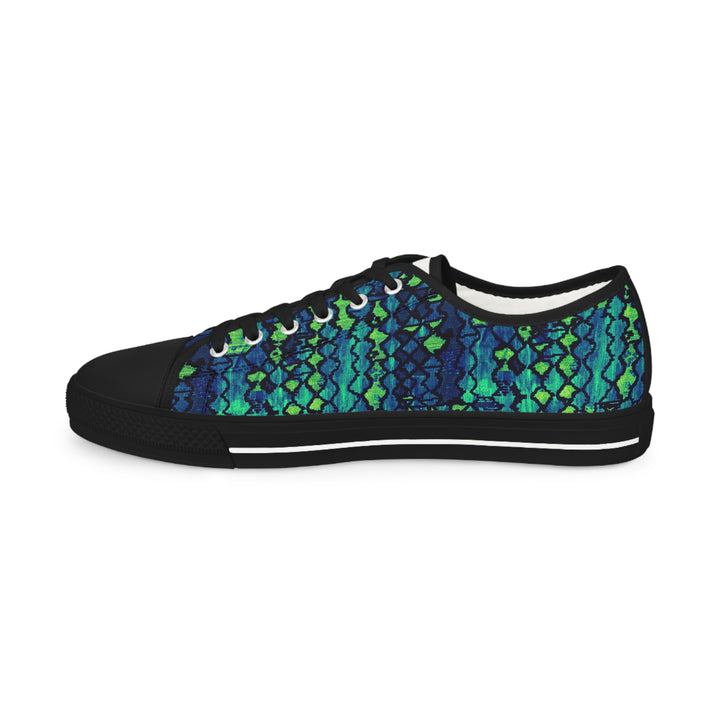 Blue & Green Print Low-Top Sneakers | Solenriz - Rizzlly