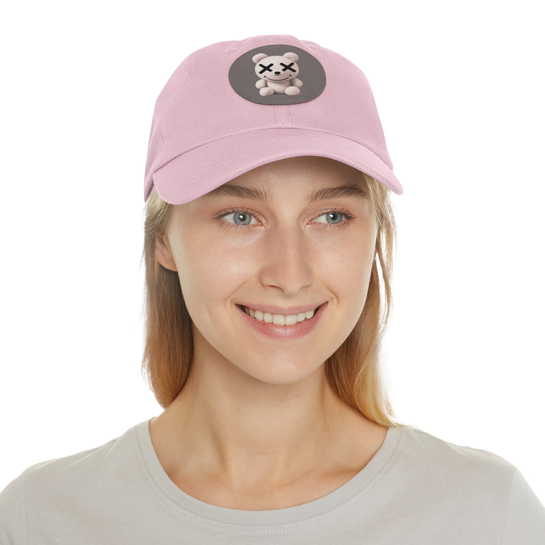 Dad Hat - Teddy Bear Leather Patch Embroidered Cap - Rizzlly