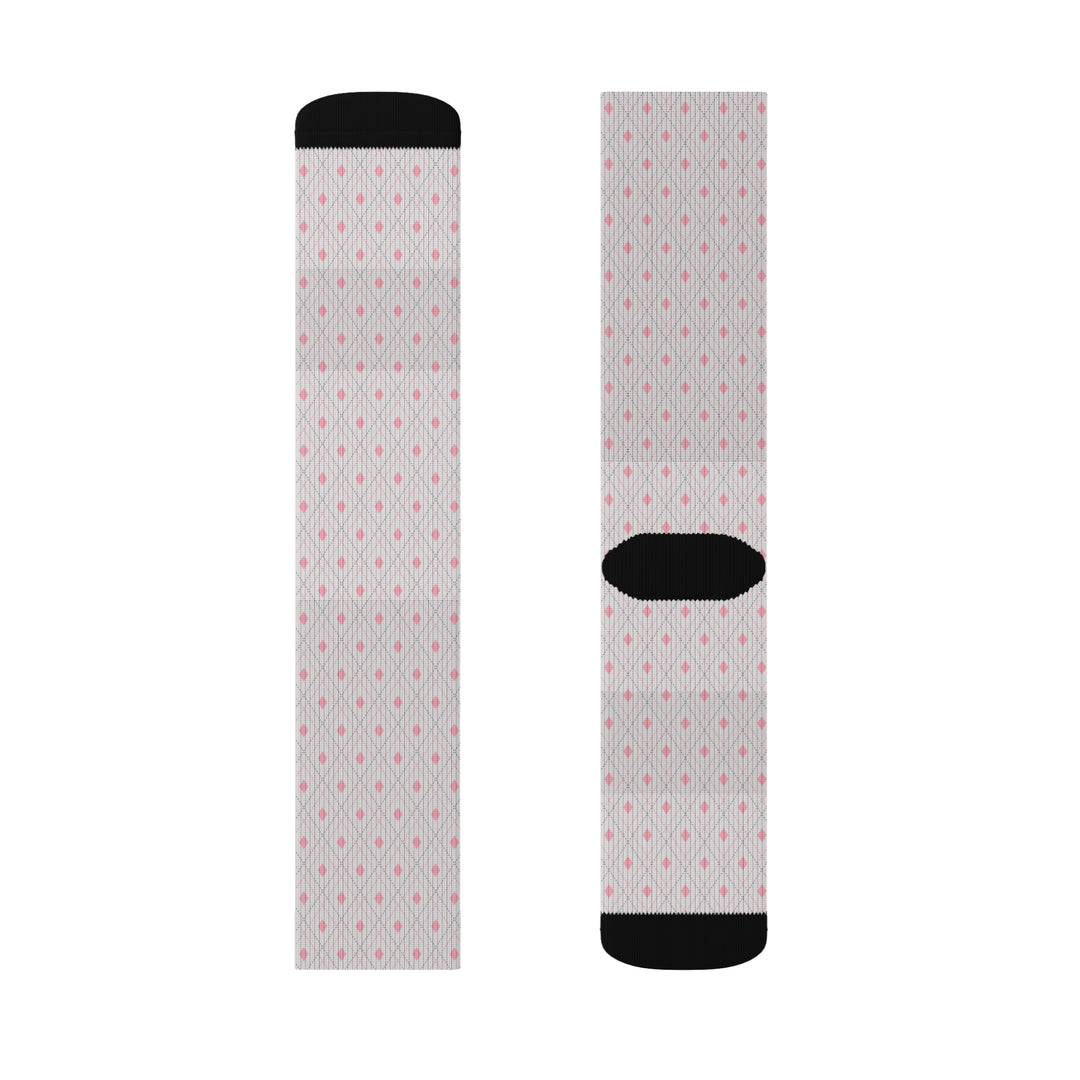 Grey Pink Tartan Socks | Solenriz - Rizzlly