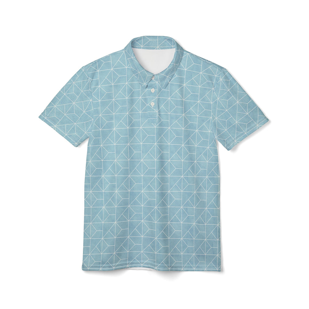 Geometric Teal Polo Shirt | Solenriz - Rizzlly