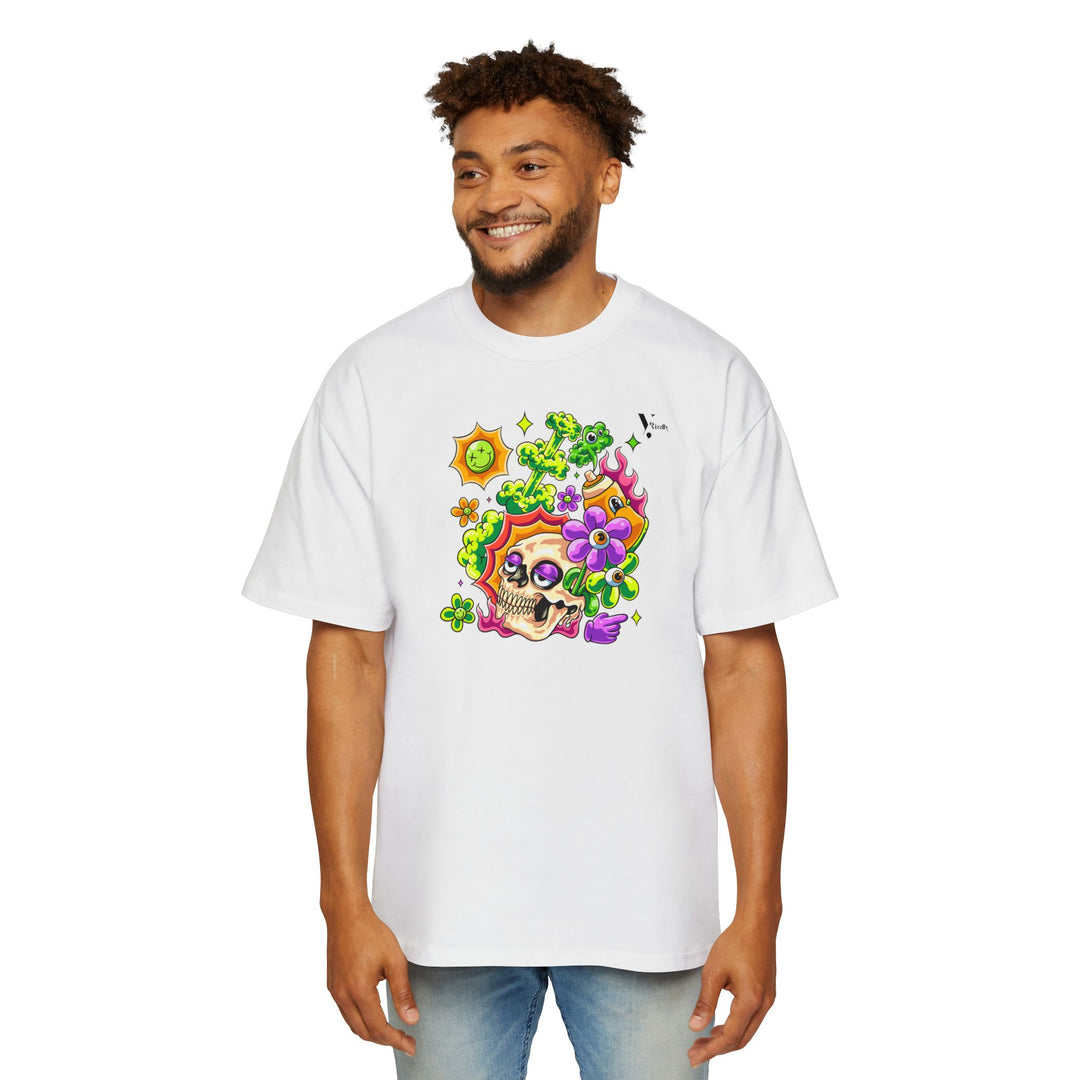 Skull & Floral Oversized Tee