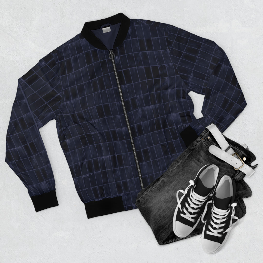 Midnight Grid Men's Bomber Jacket | Solenriz - Rizzlly