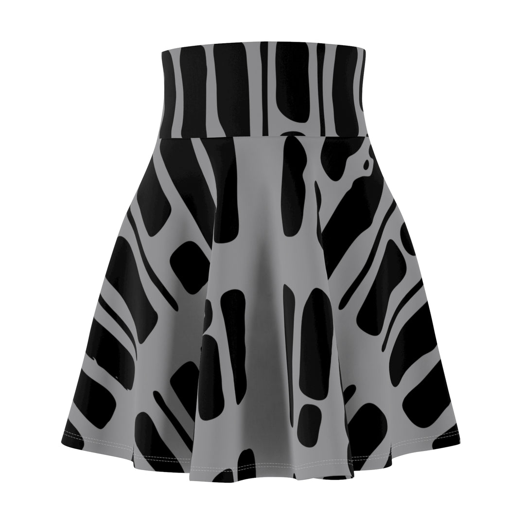 Black & Grey Abstract Skater Skirt | Solenriz - Rizzlly