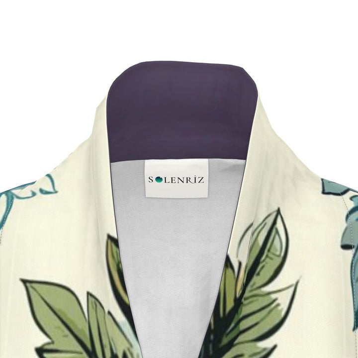 Floral Kimono-Inspired Wrap Coat – Timeless Elegance - Rizzlly