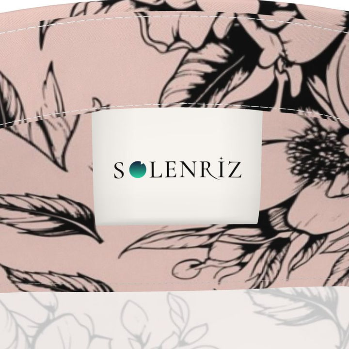 Linen Shirt with Soft Peach & Black  Floral Print - Rizzlly