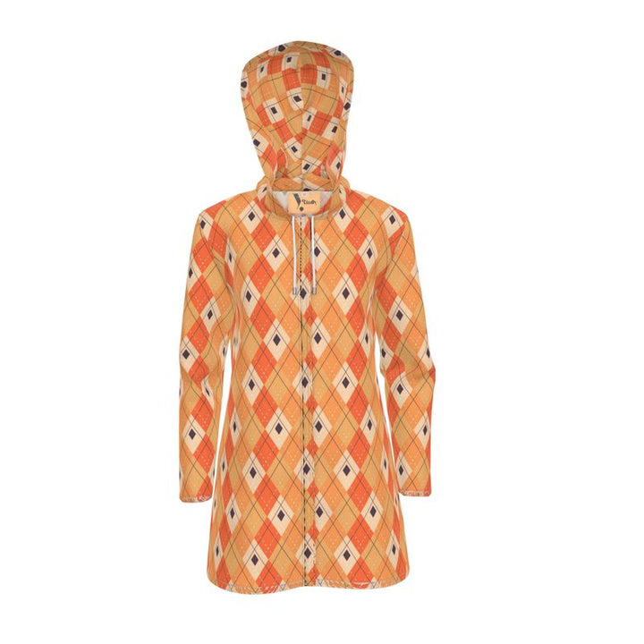 Orange and Cream Diamond Windbreaker - Rizzlly