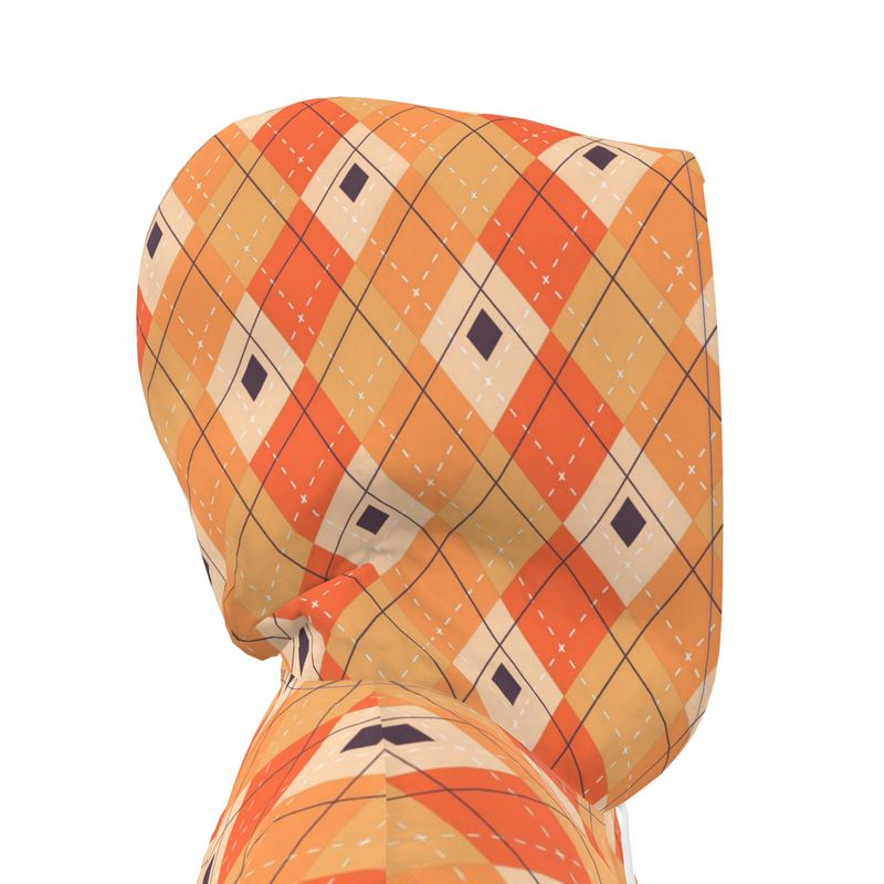 Orange and Cream Diamond Windbreaker - Rizzlly