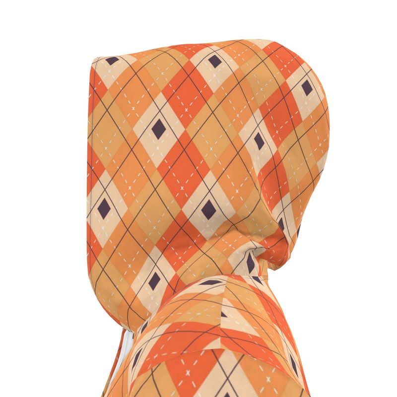 Orange and Cream Diamond Windbreaker - Rizzlly