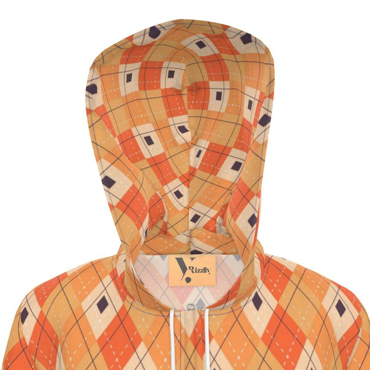 Orange and Cream Diamond Windbreaker - Rizzlly