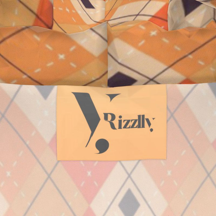 Orange and Cream Diamond Windbreaker - Rizzlly