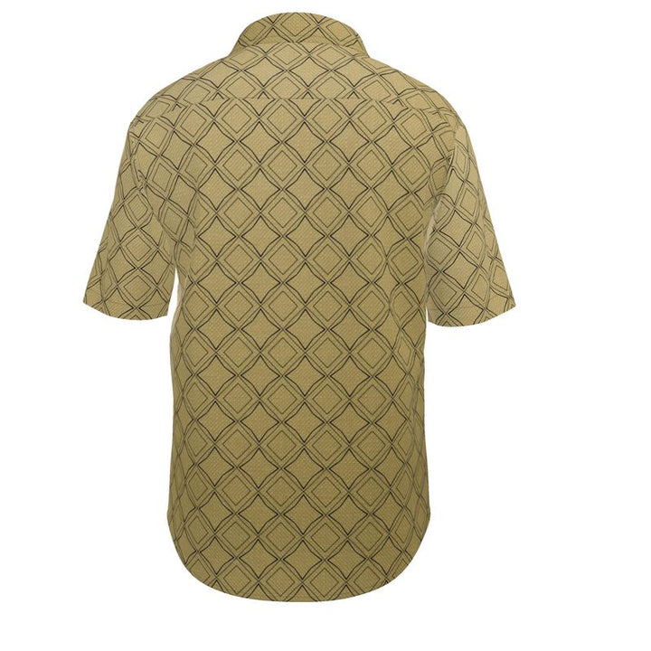 Men’s Mustard Geometric Short-Sleeve Shirt | Solenriz - Rizzlly