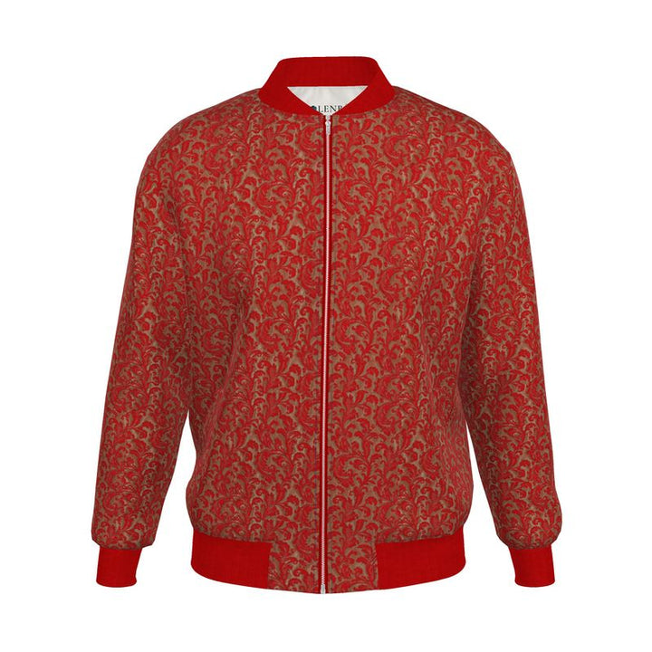 Red Imperial Baroque Men's Bomber Jacket | Solenriz - Rizzlly
