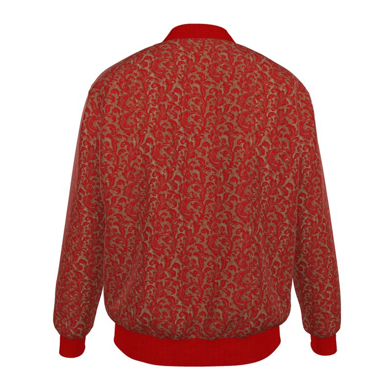Red Imperial Baroque Men's Bomber Jacket | Solenriz - Rizzlly