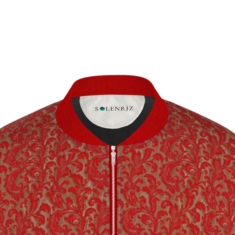 Red Imperial Baroque Men's Bomber Jacket | Solenriz - Rizzlly