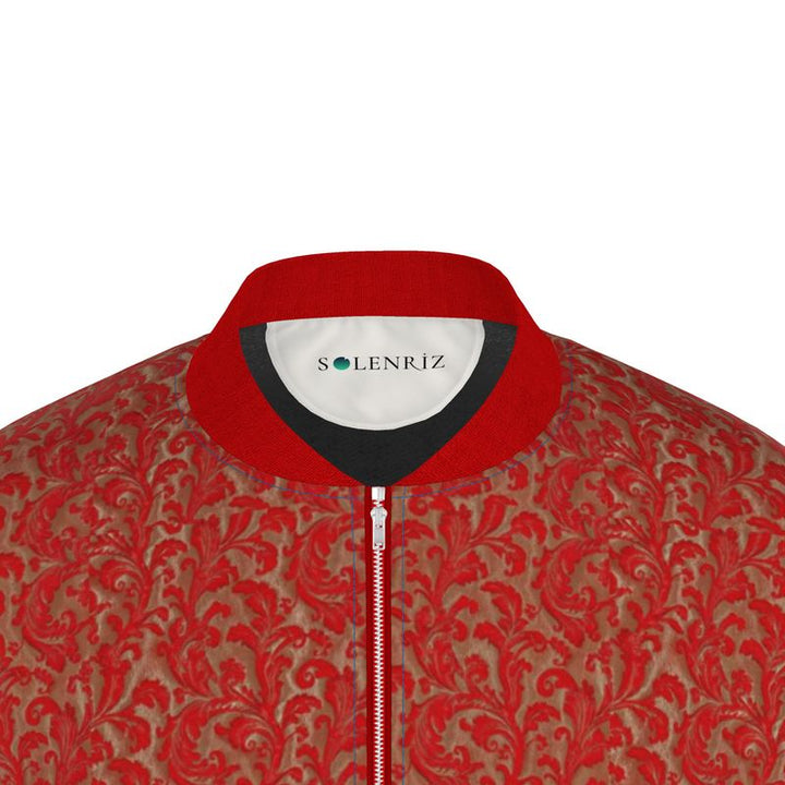 Red Imperial Baroque Men's Bomber Jacket | Solenriz - Rizzlly