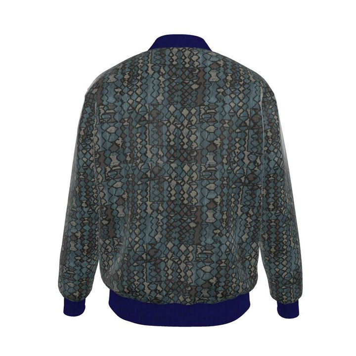 Green Mosaic Men's Reversible Silk Bomber Jacket | Solenriz - Rizzlly