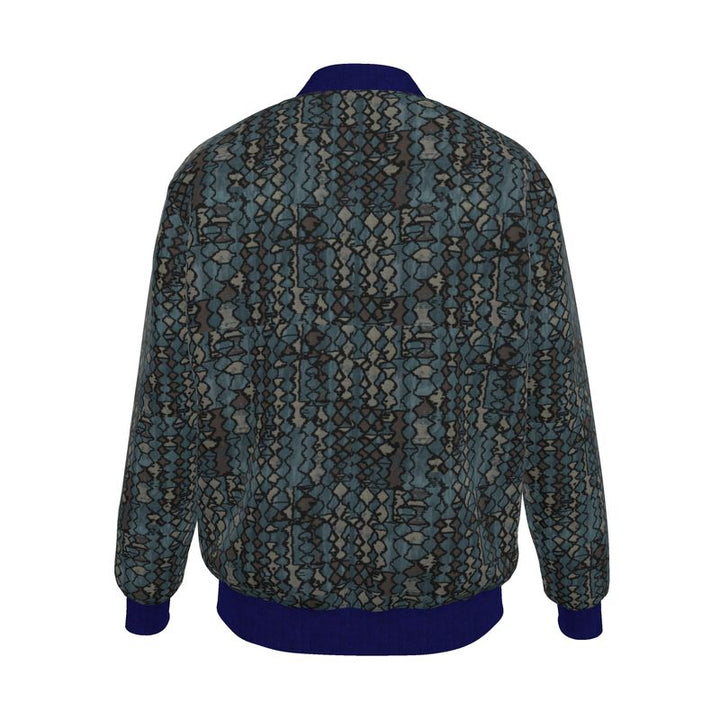 Green Mosaic Men's Reversible Silk Bomber Jacket | Solenriz - Rizzlly