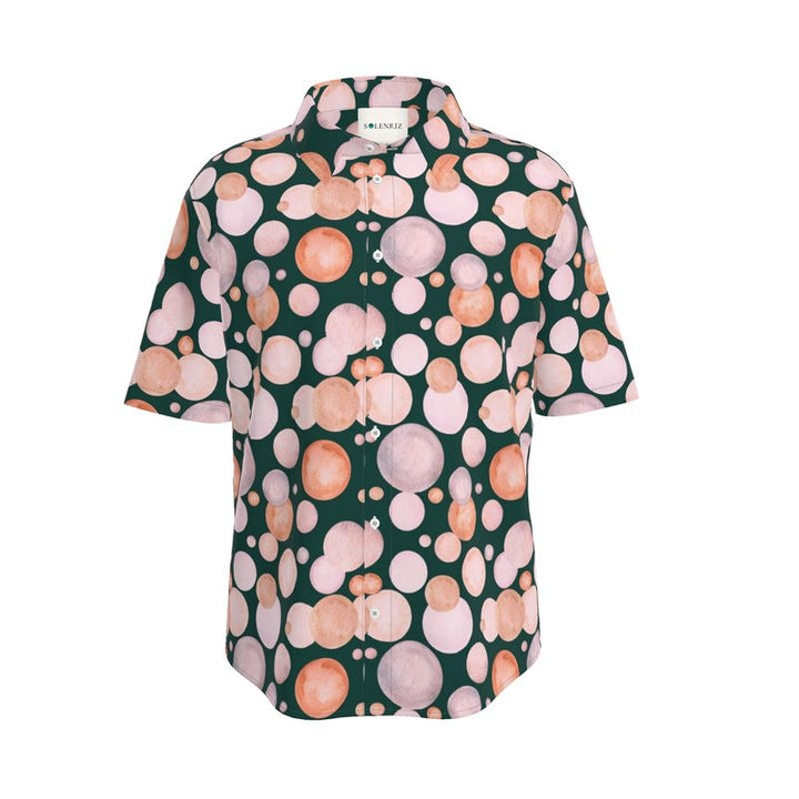Men’s Charcoal & Pastel Bubble Short-Sleeve Shirt | Solenriz - Rizzlly