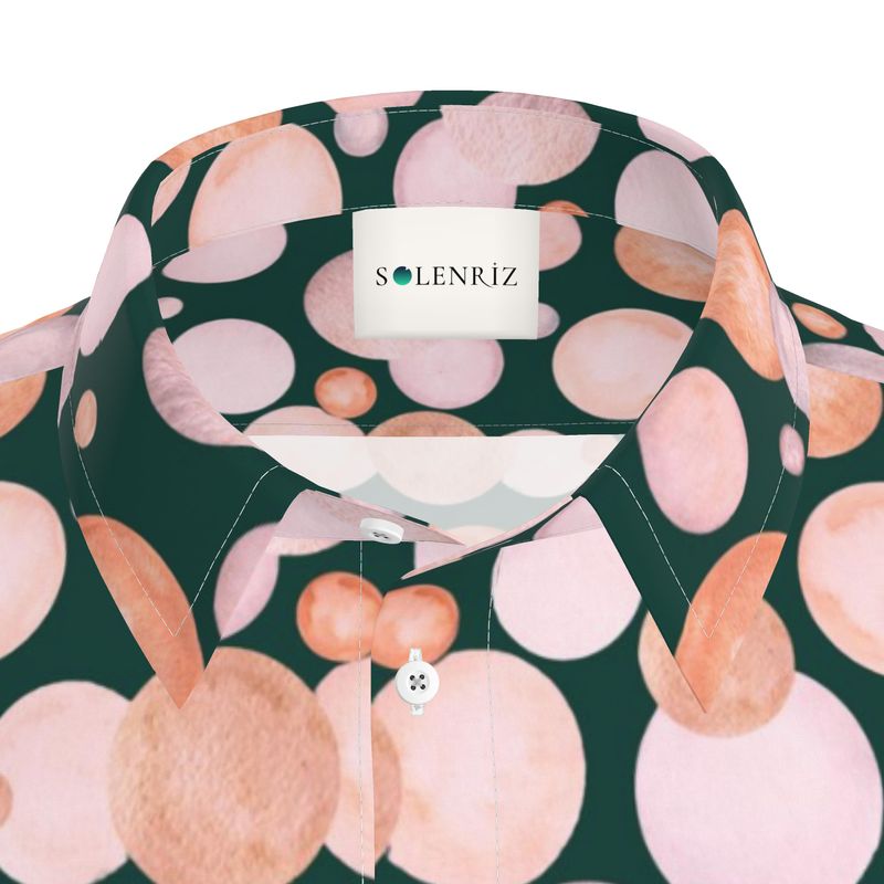 Men’s Charcoal & Pastel Bubble Short-Sleeve Shirt | Solenriz - Rizzlly