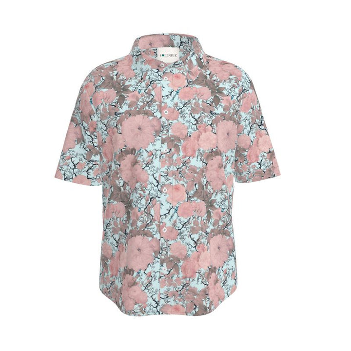 Men’s Blush Pink & Sage Floral Short-Sleeve Shirt | Solenriz - Rizzlly
